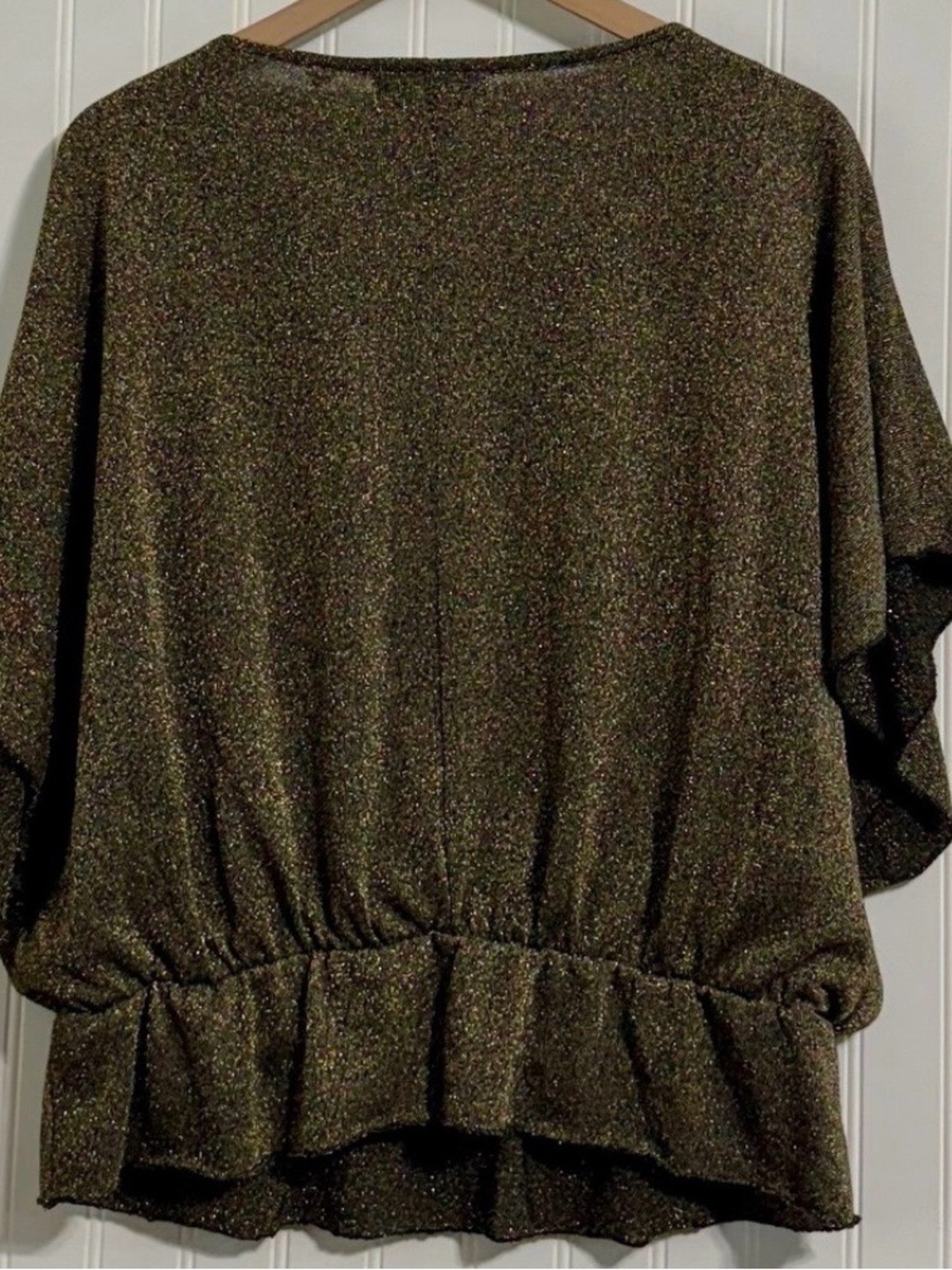Cathy Daniels Black & Gold Metallic Pullover Tunic